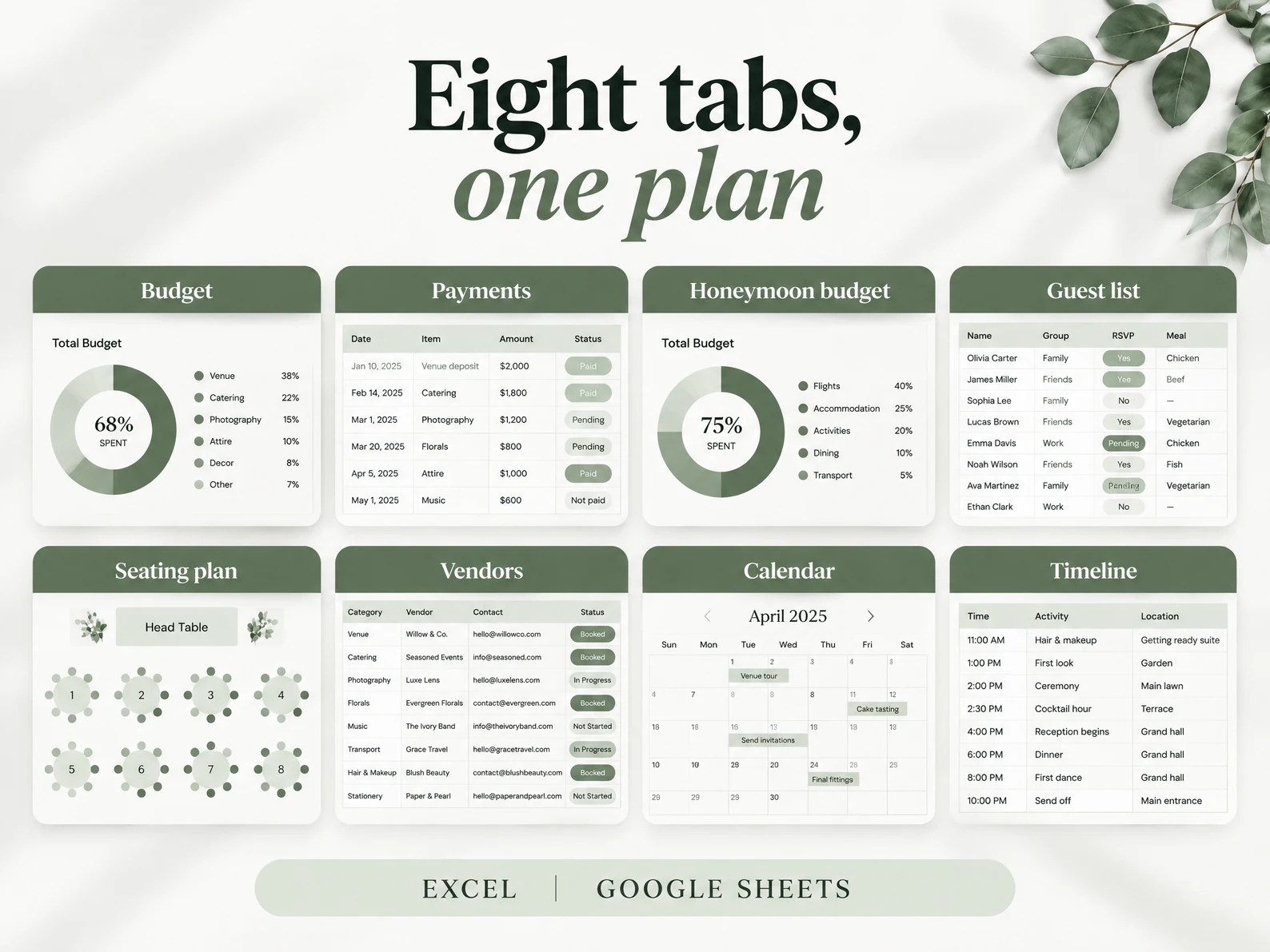 Wedding Planning Spreadsheet: Sheet whats included.webp?v=08baba34
