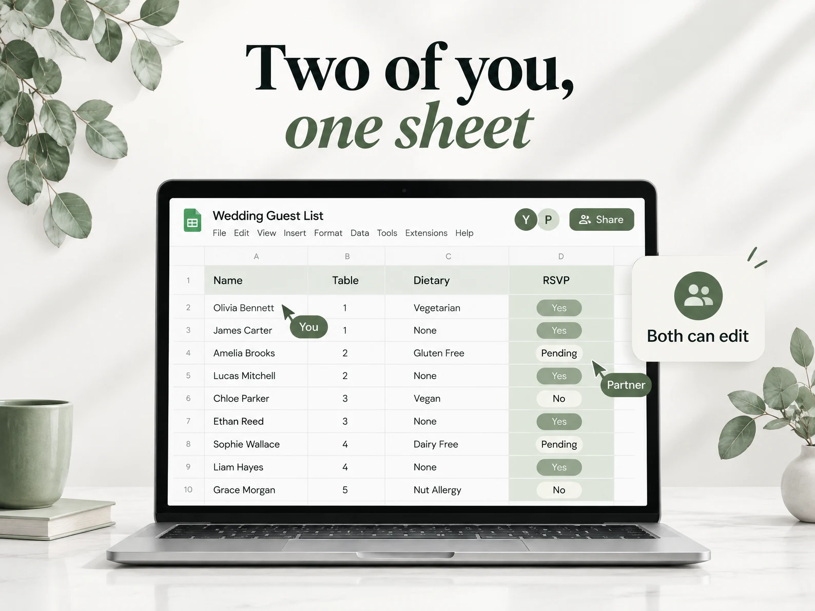 Wedding Planning Spreadsheet: Sheet couples.webp?v=922c54a2
